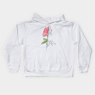 Blue rose peach blue Kids Hoodie